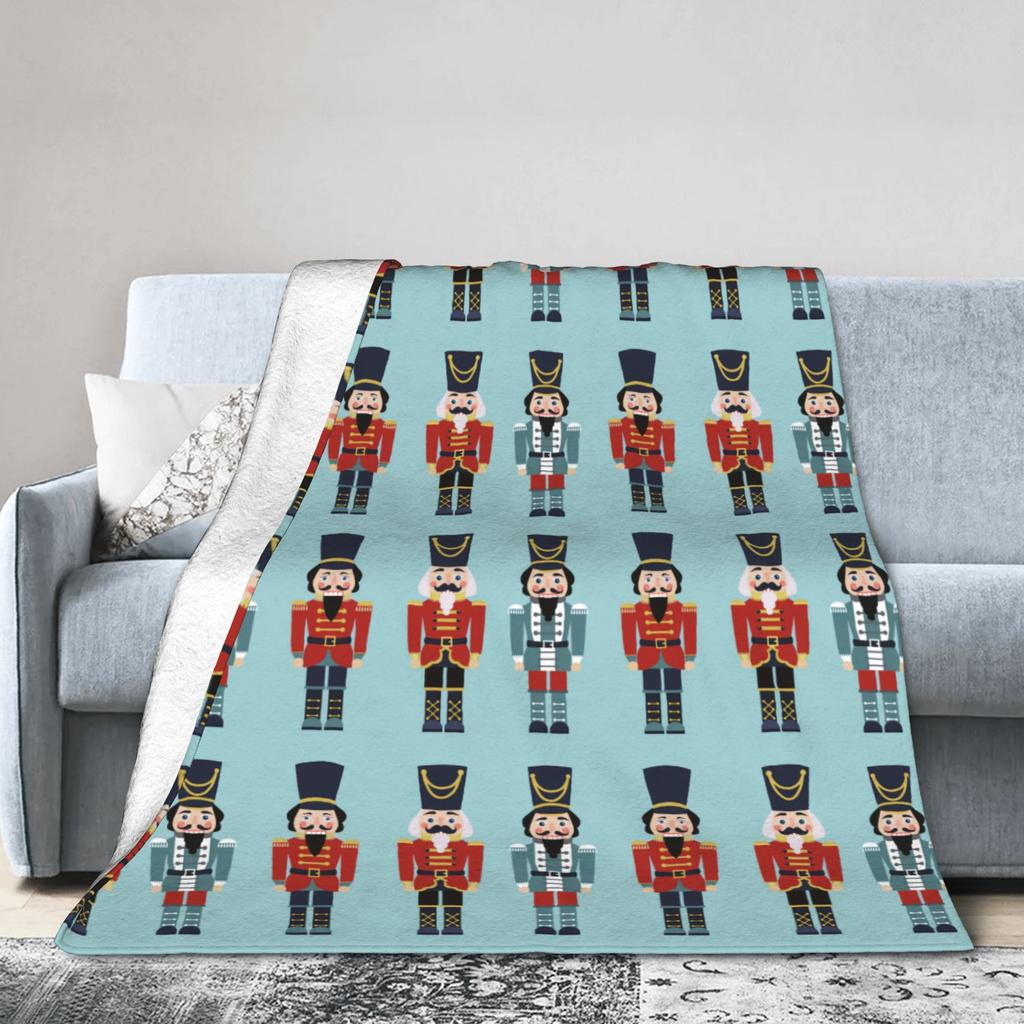 Christmas Nutcracker Flannel Blankets Spring  Soft Throw Blanket for Girls Boys Living Room Print Bedspread Sofa Bed Cover