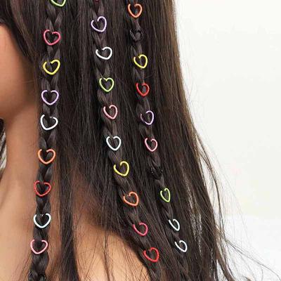 50 Adet Aşk Kalp Saç Takısı Dreadlock Saç Örgüsü Tılsımı Dreadlock Aksesuarları Örgü Halkaları Manşetler Klipsler Örgü Dekorları