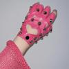 Fingerless Half-palm Gloves PU Leather Patent Leather Gloves Lolita Rivet Gloves  Hip-Hop