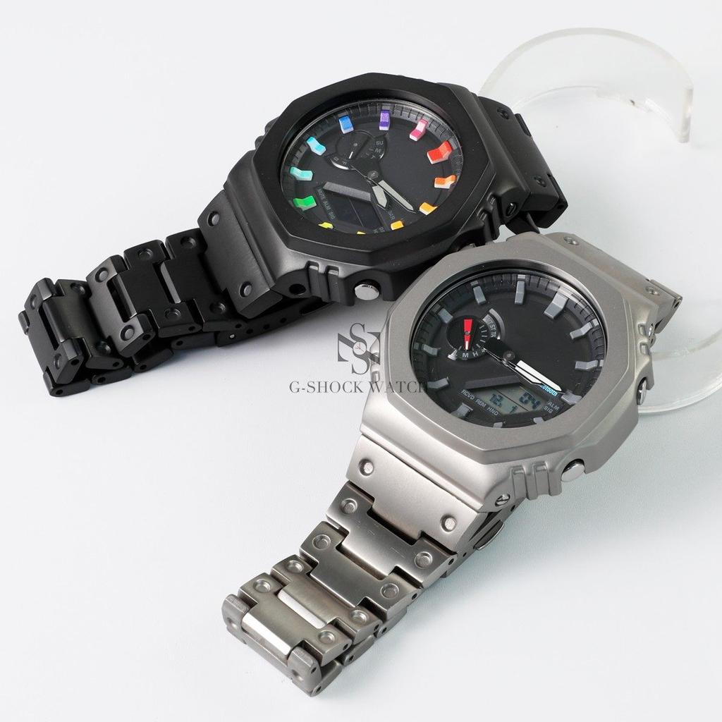 Надлегкий набір корпусу+ремінець зі сплаву титану Для Casio GA2100 GA2110 DW5600/5610 GA-2100 DW-5600 GA-B2100 Металевий безель ремінець для годинника