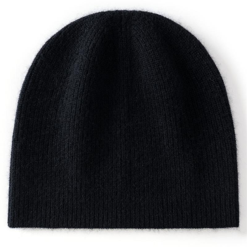 Autumn and winter new cashmere blended warm knitted big head circumference men's and women's cashmere hats