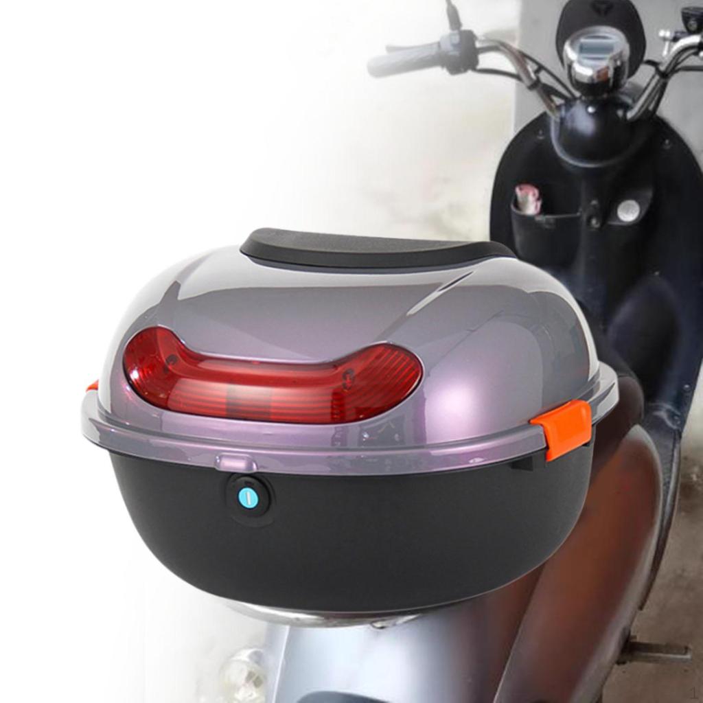 Motorcycle Cargo Box Scooter Rear Trunk Waterproof Secure Travel Case Motorbike Storage Unit