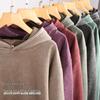 350g Vintage Washed Men's Hoodie - EU Size, Drop Shoulder, Solid Color, Thickened, Heavyweight
