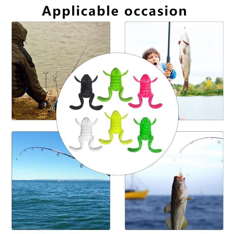 5Pcs Frogs Lures Soft Artificial Swimbait Floating Frogs Lures Simulation Frogs Baits Topwater Floating Lures Easy to Use