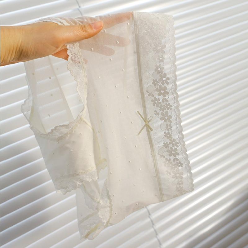 Ladies Summer New Style Ultra Thin Type Pure Desire Sexy Lace Mesh Gauze Briefs