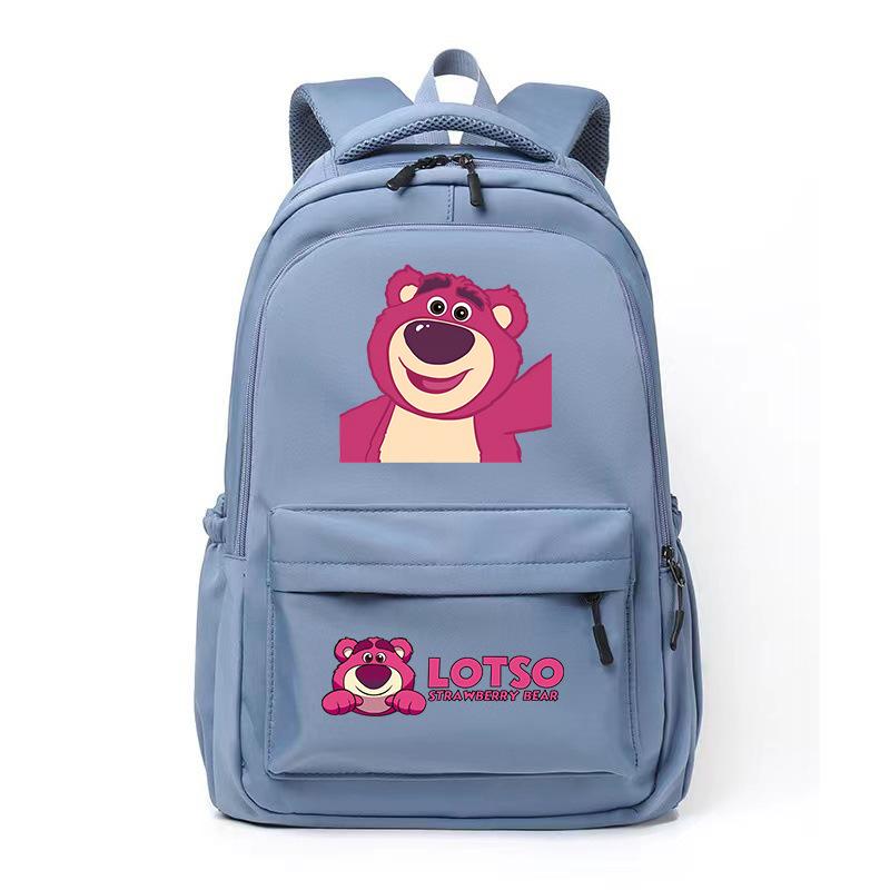 Cute Strawberry Bear Trend Backpack Men'S And Women'S Leisure Campus Student School Bag