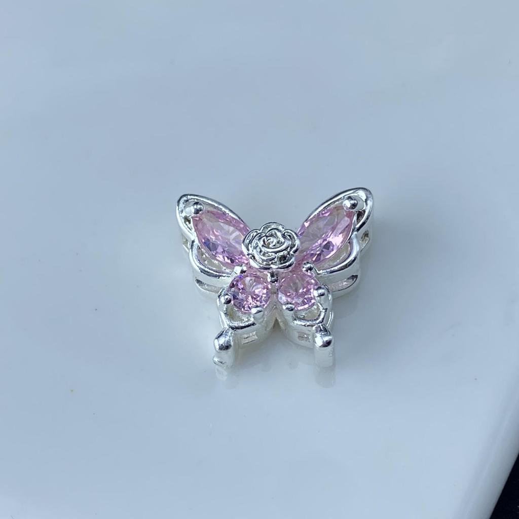 Charming Butterfly Zircon DIY Jewelry Spacer Beads - Handcrafted, Color-Preserving Crystal Accessories