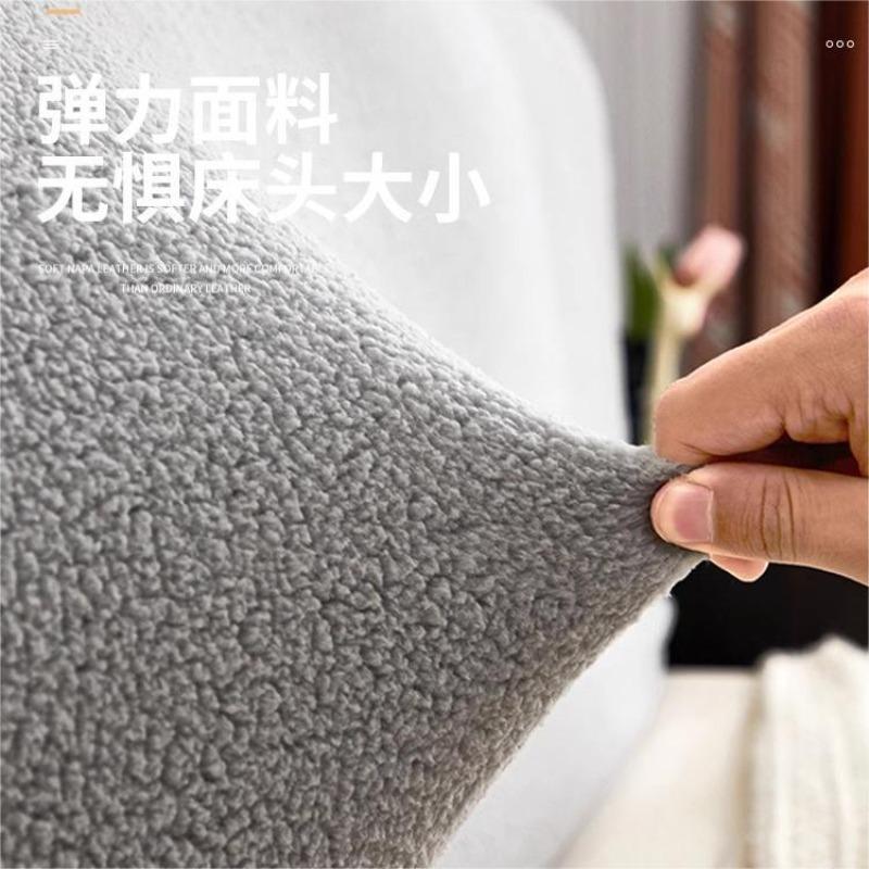 Solid Color Bedside Protective Cover Plush Easy Disassembly Bed Backrest Cover Soft Elastic Full Coverage Bed Back Slipcovers