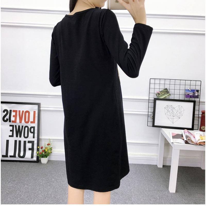Plus Size Women's Dresses V-neck Short-sleeved T-shirt Dress