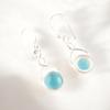 Attractive Blue Cat's Eye Gemstone 925 Sterling Silver Handmade Earrings 1.68" CE-15-43
