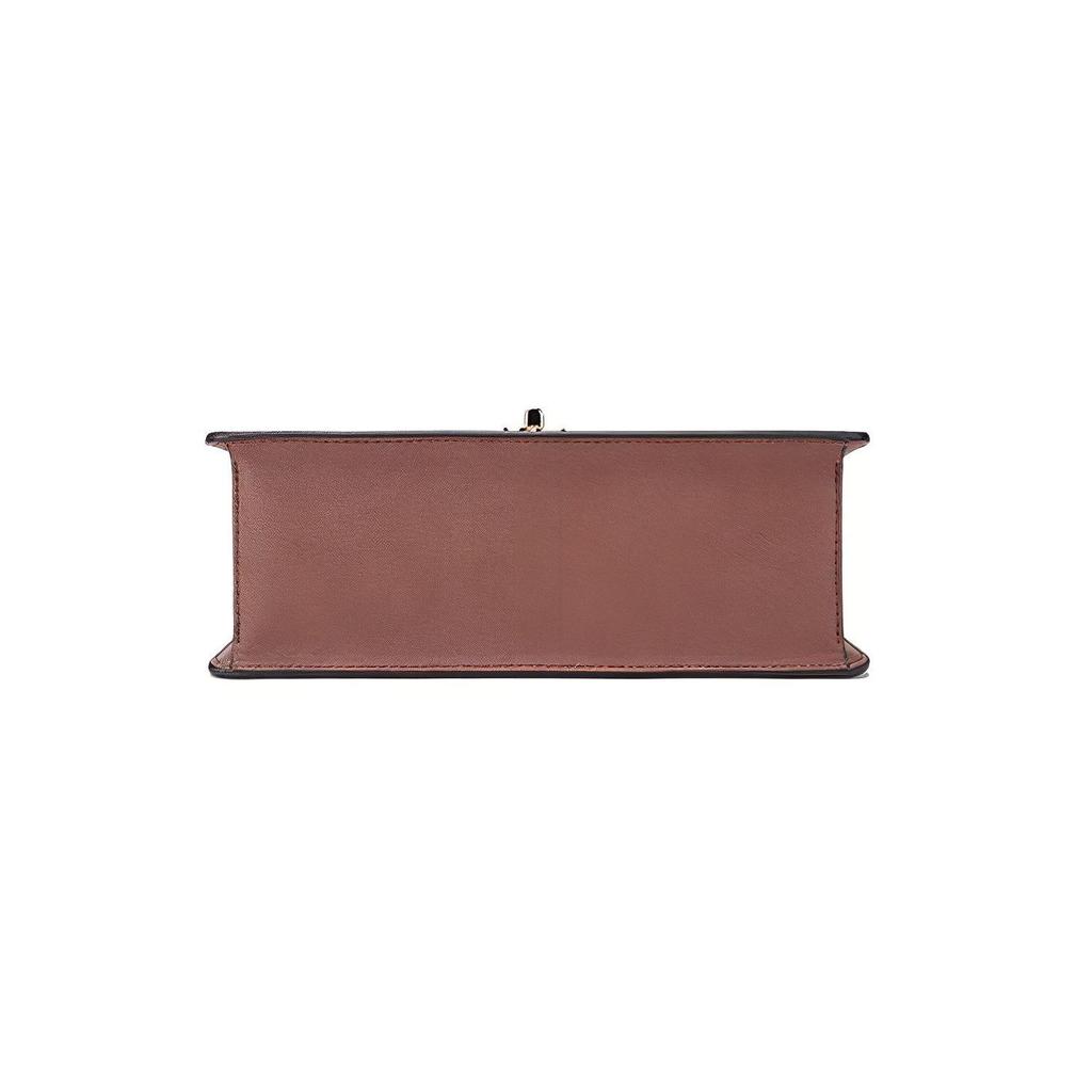 Michael Kors MK Greenwich Gold Logo Letter Flap Minimalist Fashion Leather Shoulder Tote Bag Women handbags Brown 30H1GGRS2L-LUGGAGE