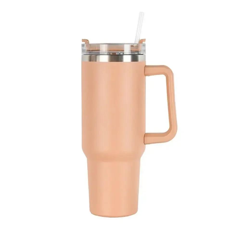 Car Cup Large Capacity Water Cup with Handle and Straw Double-walled Insulated Travel Mug Holiday Gifts 40oz