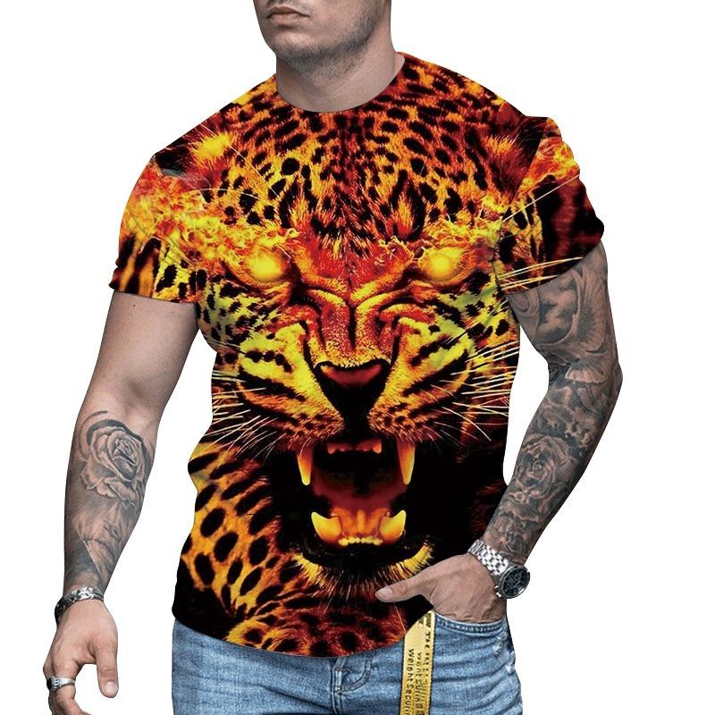 3D Animal Prints Print T-Shirts Summer Men Casual Fashion Streetwear Oversized Short Sleeve T Shirt Tees Tops Clothing