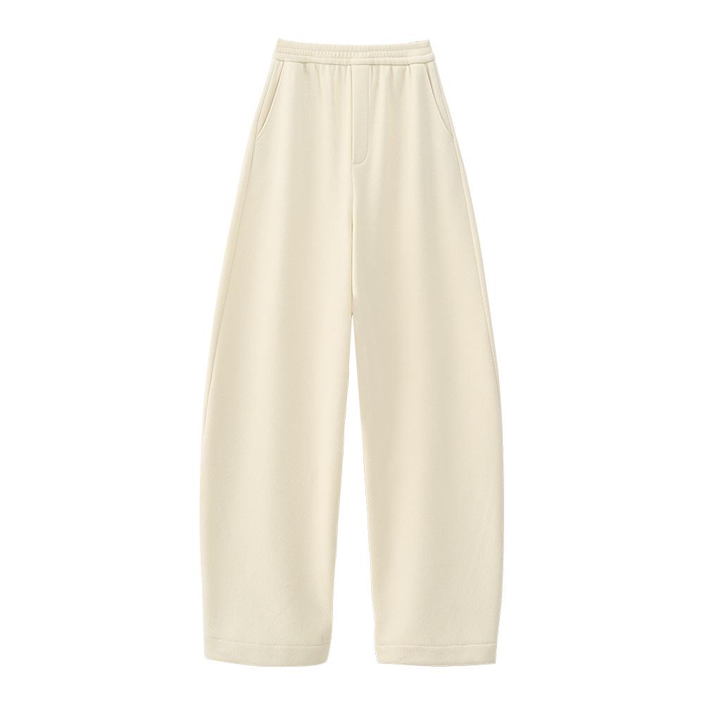 

ABOUTSEA Women s High Waist Loose Silhouette Split Ankle Scythe Pants - Early Spring Collection Medium грязно-белый