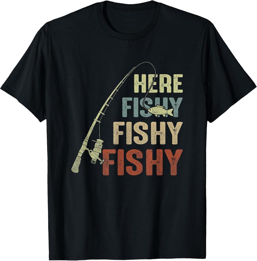 NEW LIMITED! Here Fishy Fishy Fishy Fishing Angler Deep Sea Tee - MADE IN USA