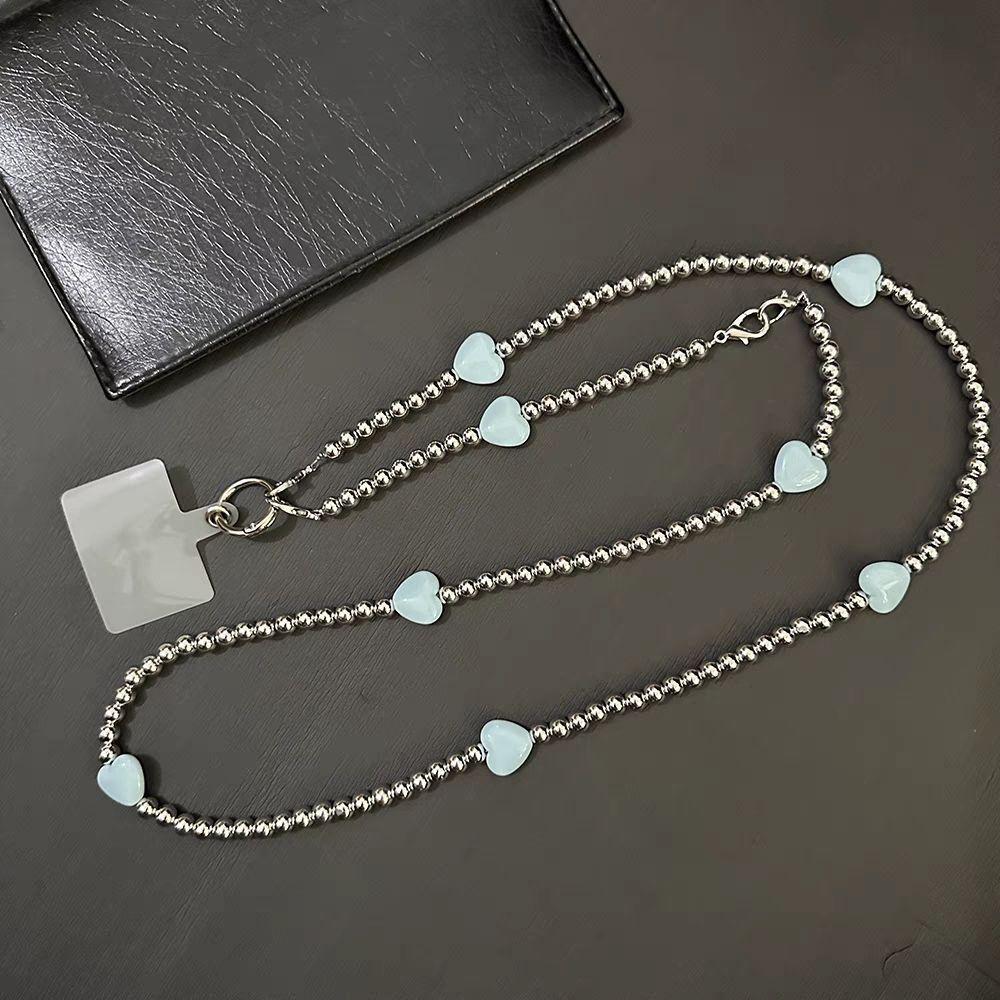 Heart Bead Phone Lanyard Pvc Chain With Crossbody Strap For Men Women