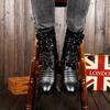 New Autumn Gothic Men Pointed Toe Stage Performance Faux Leather Boots Male Punk Studs High Heels Shoes Rivet Booties