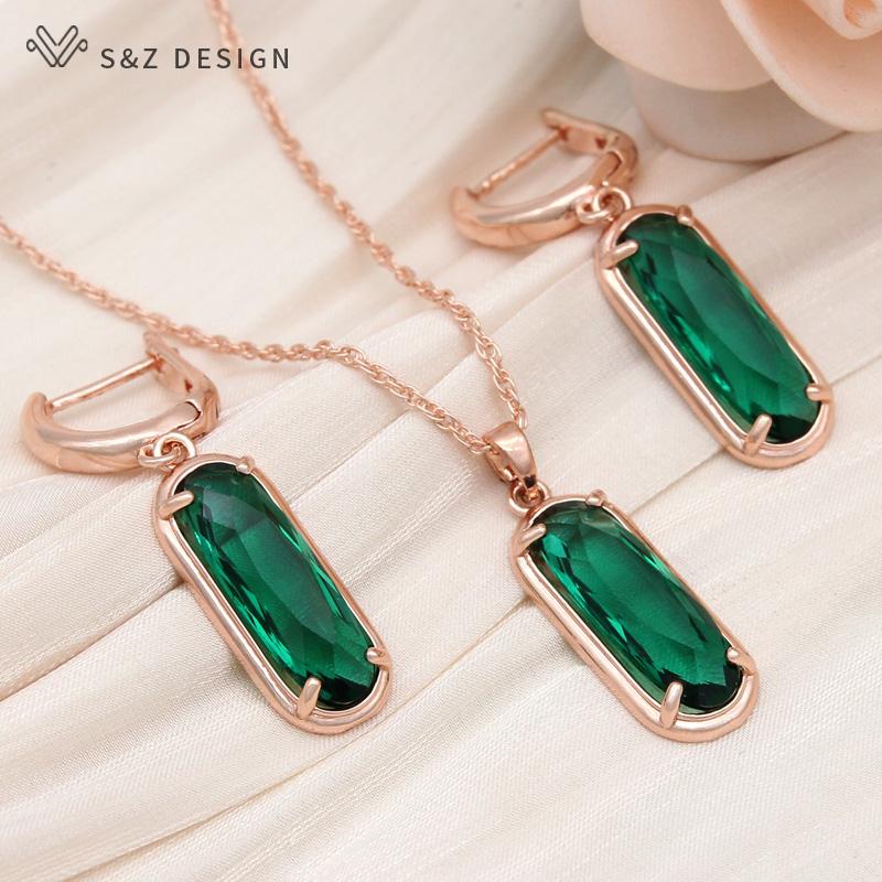 

Модные серьги в форме яйца розового золота, овальные серьги с цирконием, комплекты ювелирных изделий для женщин, свадебное ожерелье