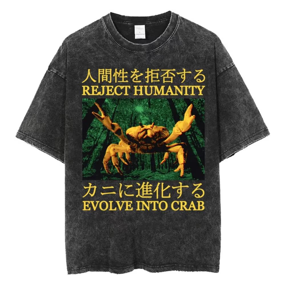 2026 New This Tshirt Presents a Japanese Style and Has a Vintage Washing Effect Making It Suitable for Men To Wear