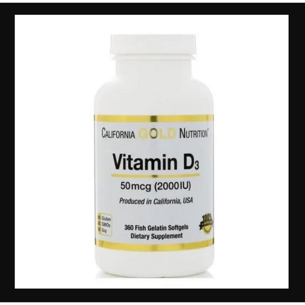Vitamin CGN California Gold Nutrition Vitamin D3 50mcg 2000IU D iHerb Vitamin D 360 Tablets 3 pcs