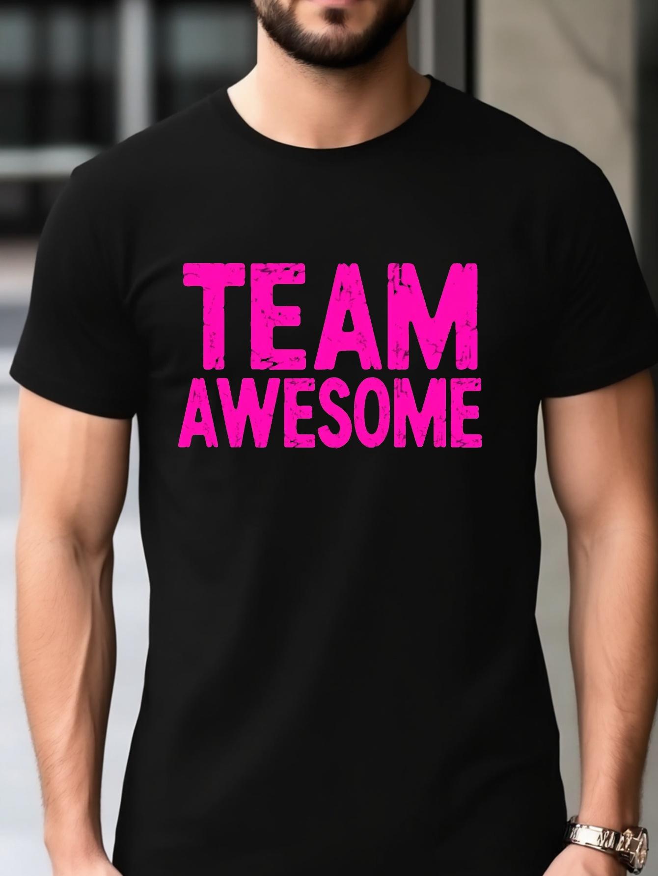 Navy Blue TEAM AWESOME Graphic T-shirt - Cotton Blend XXXL