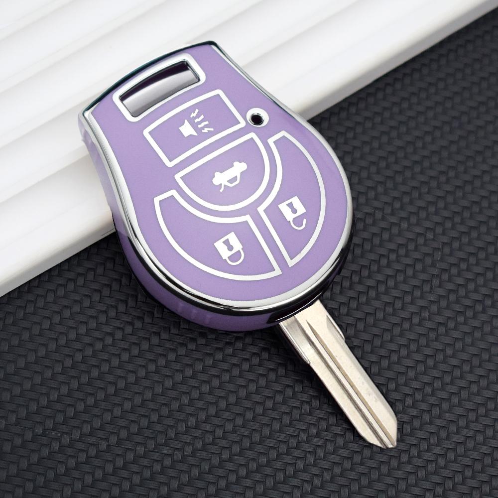 

Чехол для автомобильного ключа из ТПУ для Nissan Versa March Tiida Altima Armada Cube Juke Maxima Pathfinder Rogue Sentra Shell Fob Holder Bag фиолетовый