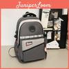 Retro Colorblock Backpack Spacious 20-35l Waterproof Bag For Unisex Travel And School