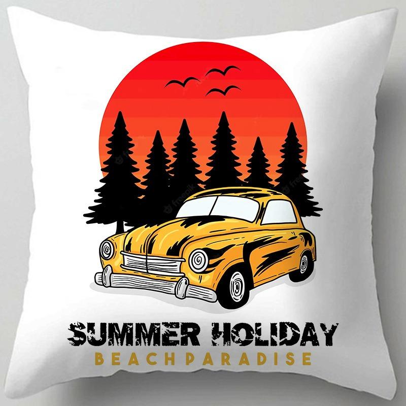 Outdoor Camping Scenery Pillow Case Retro Chair Lumbar Pillow Bedroom Window Sill Bay Window Cushion Cushion Lumbar Pillow