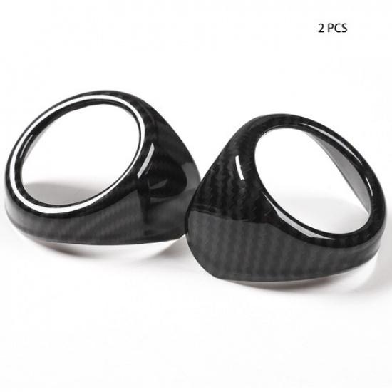 Cerbon Fiber Front Fog Lamp Frame Light Cover Trim for Ford Mustang 2015-2018