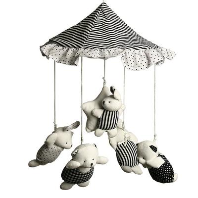 אגינורי קוטי פטיט שחור לבן מובייל + צלחת קיבוע לתקרה + טבעת בצורת S + תיבת נגינה מופעלת במתיחה צעצועי ילדים קוריאניים