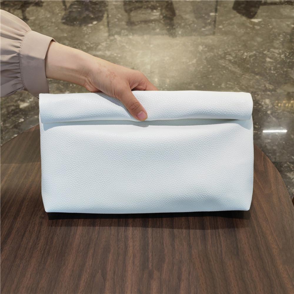 Large Capacity Clutch Bag Zipper Banquet Bag Elegant PU Handbag Work