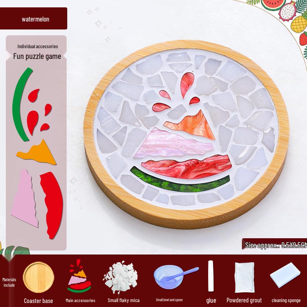 Mosaic Coaster DIY Kit: Fruit Series for Parent-Child Art Projects