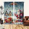 Set Of 2 Santa Claus Pattern Filtering Polyester Curtains Christmas Home Windows Classic Made