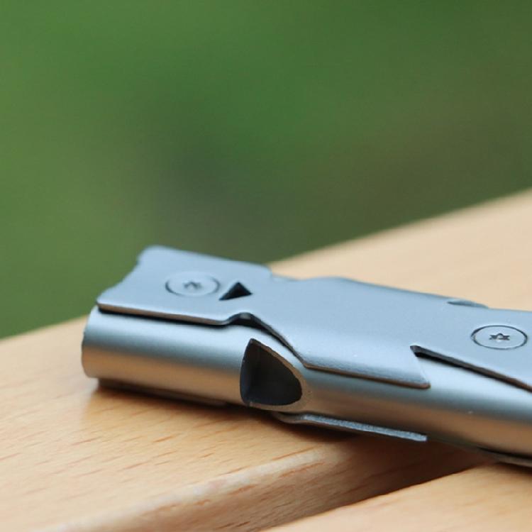 2 Stück Doppeltrompeten Signalpfeifen Edelstahl Notfallpfeifen Taschenwerkzeug