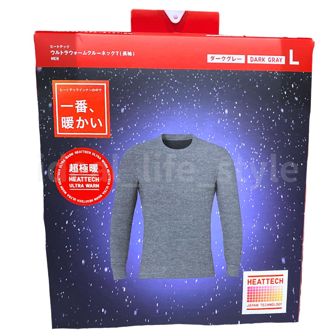 

Чоловіча термофутболка з довгим рукавом та круглим вирізом UNIQLO HEATTECH Ultra Warm XS-4XL 472926 NWT L темно-сірий