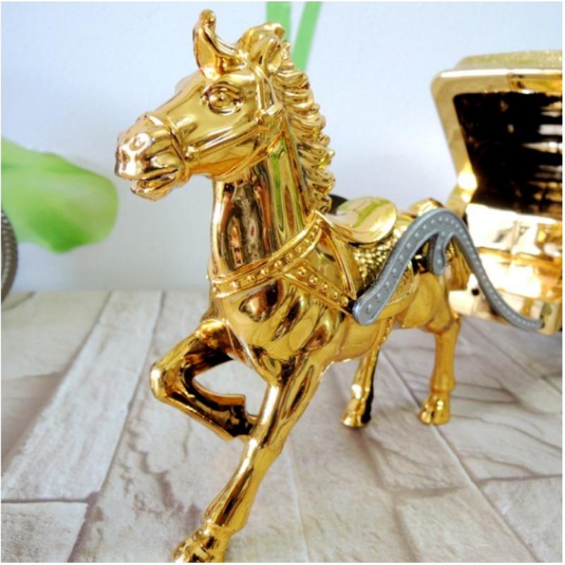 Retro Two-color Carriage Alarm Clock, Elegant Luxury Creative Gift Clock, Boutique