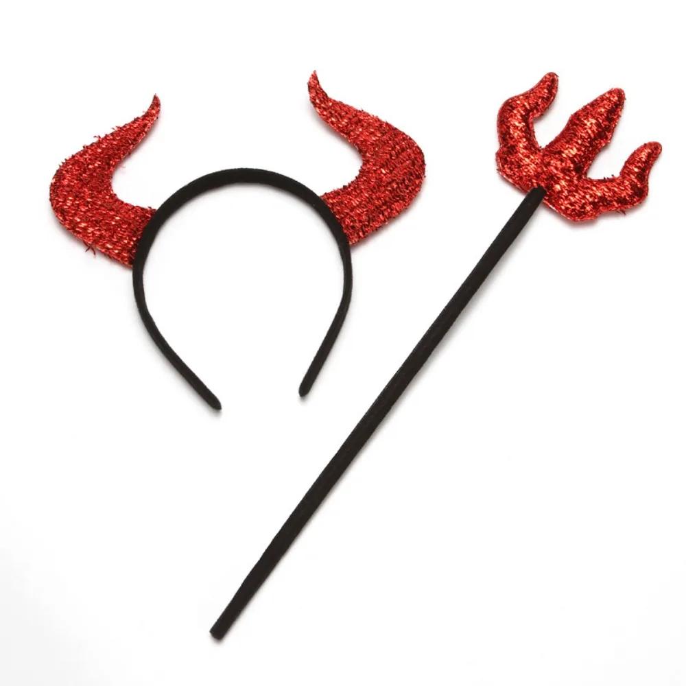 

Halloween Decoration Headband Buckle Devil Horn Role Play Photo Halloween Decoration красный