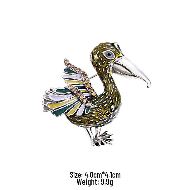 Hummingbird Crystal Rhinestone Brooch: Elegant Alloy Pin for Clothing Accessories