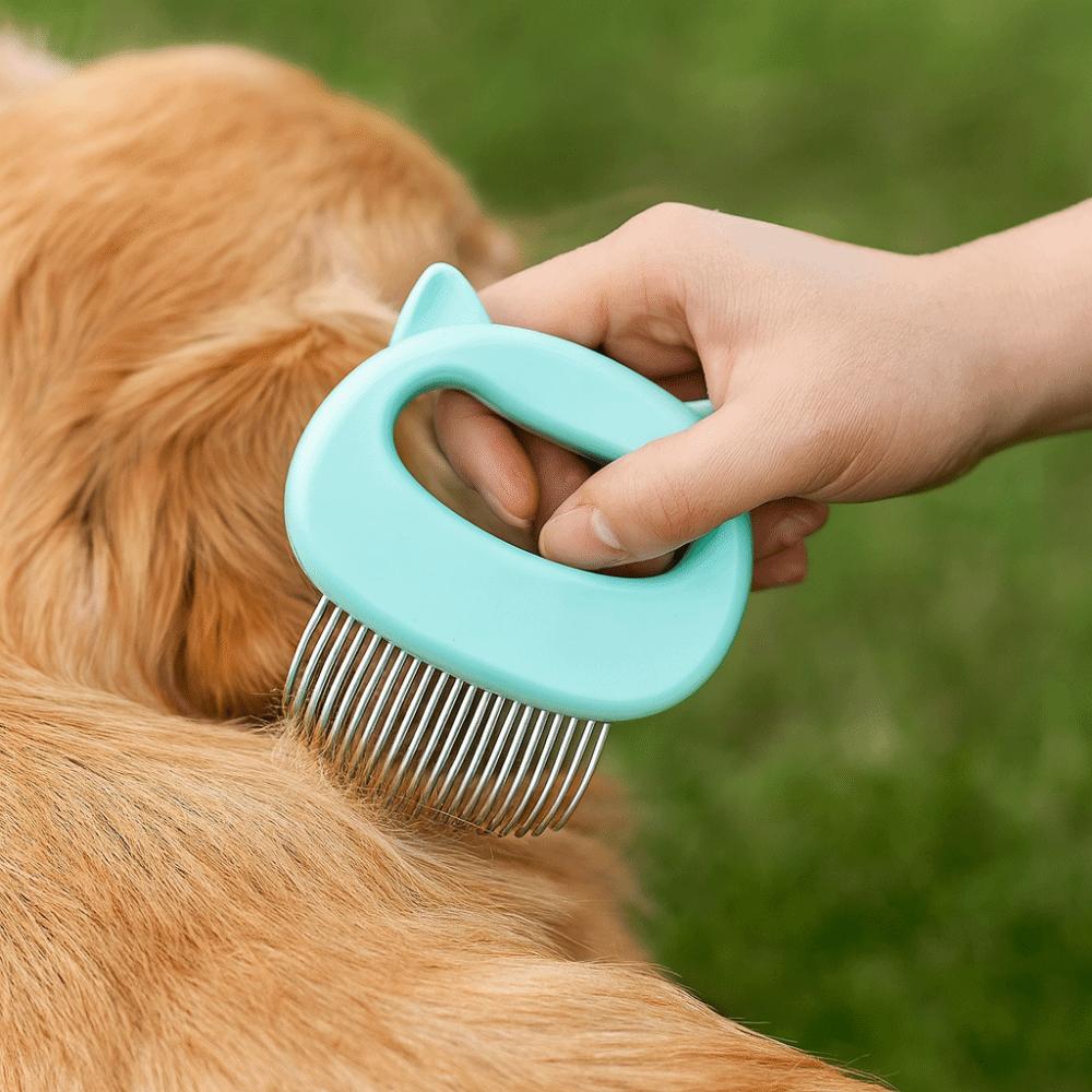 Fine Soft Brush Pet Hair Removal Brush Plastic Handle Deshedding Brush For Long Short Hair