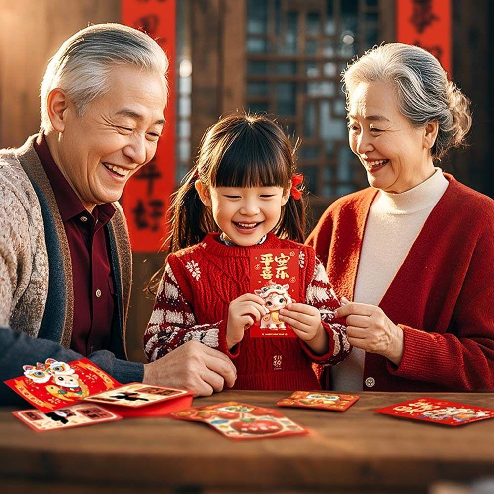 6/12 Stück Neues Pferdejahr Roter Umschlag Fu Glückliches Frühlingsfest Umschläge Rot CNY Chinesisches Neujahrsfest Partyzubehör