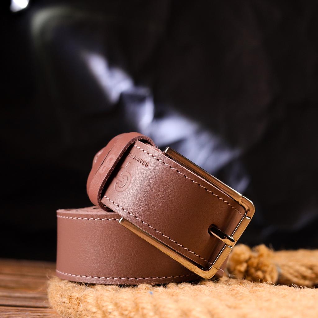 Интересный женский кожаный ремень GRANDE PELLE Leather Belt 21459 Розовый