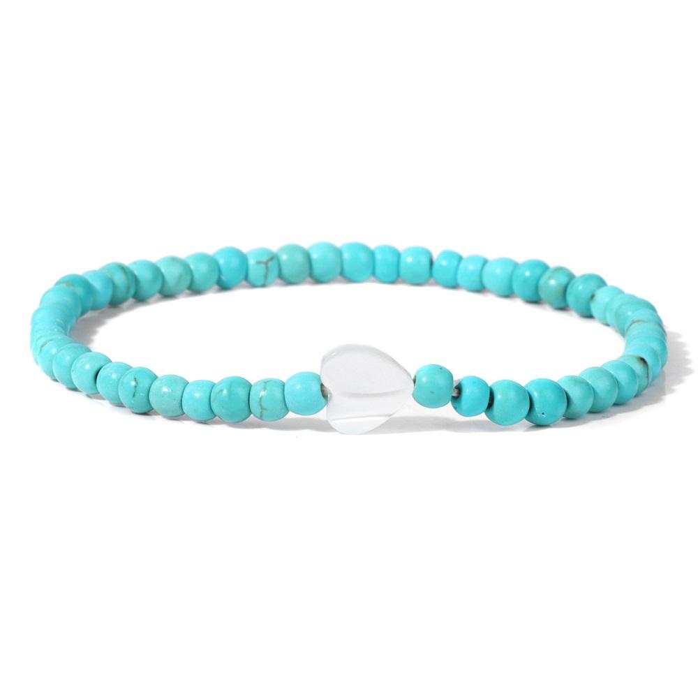 New Blue Turquoises Stone Bracelet Fashion Bohemian Green Blue Turquois Charm Bangle Handmade Healing Energy Jewelry Gift