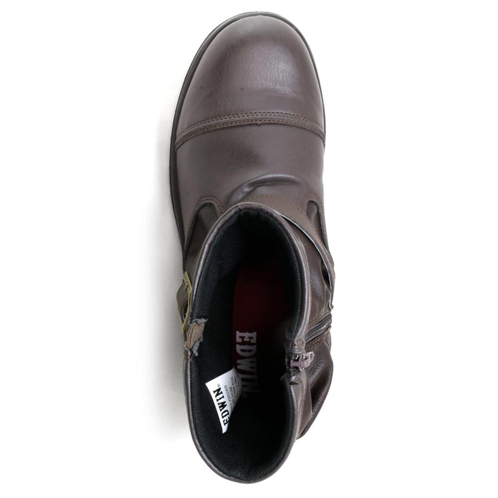 Edwin esm500 Safety Steel Toe Wide Engineer Side Zipper Dark Size Men's Boots, Cap, Width, 4E, Lightweight, Boots, Shock-Absorbing Sole, Closure,