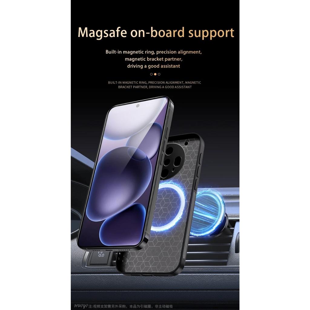 Leather Magsafe Case for Oppo Find X8 Ultra Car Magnetic Holder Wireless Charging Silicone Hard Phone Cover FindX8Ultra PKJ110