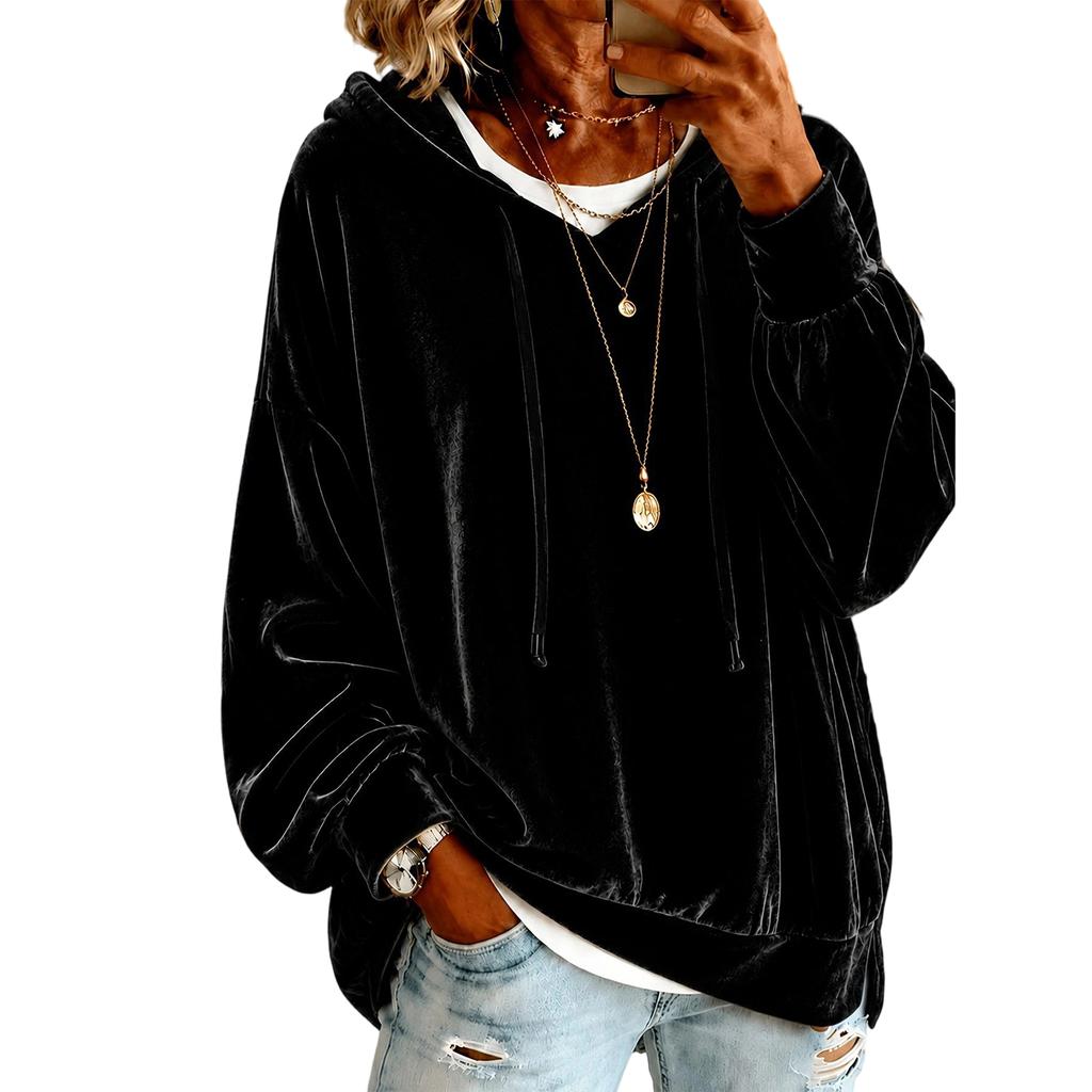 Women's Color Casual Hooded Sweatshirt with