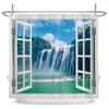 3D Forest Waterfall Landscape Bath Curtain Window Scenery Curtain Spring Nature Rainforest Shower Curtains for Bathroom Decor