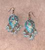 Blue Kundan Drop Earrings with White Beads | Traditional Indian Lacquer Jewelry