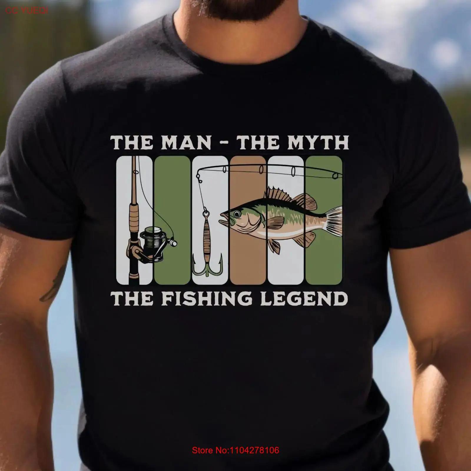

Father s Day Fishing T Shirt The Man Myth Legend Outdoor Bass for Dad Summer Sporting vintage Washed fashion Slightly Casual S разноцветный