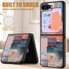Anime Beach Scenery Case For Samsung Z Flip 8 7 6 5 Luxury Leather Skin Hard Folding Phone Cover For Galaxy Z Flip8 Flip7 Flip6