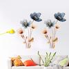 3D Flower Wall Stickers Removable Waterproof Floral Wall Decal Gold Blue White Peel
